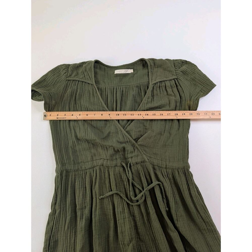 Christy Dawn Cotton Gauze Green Midi Dress Size Small - Picture 7 of 8